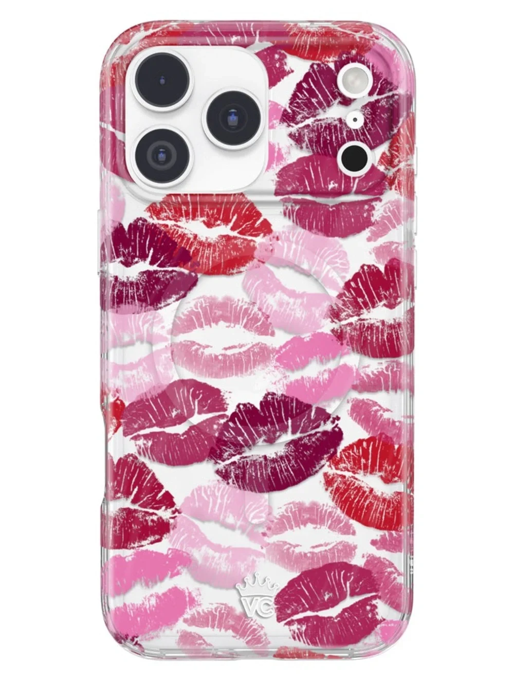 Velvet Caviar Pink lips phone case with matching MagSafe ring